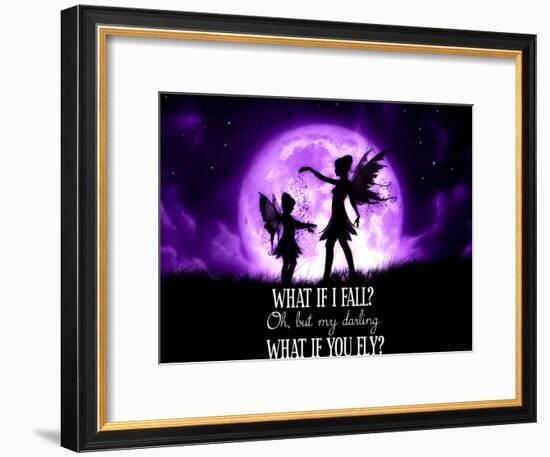 Fairy Sisters What If I Fall What If You Fly-Julie Fain-Framed Art Print