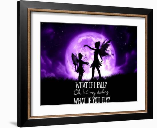 Fairy Sisters What If I Fall What If You Fly-Julie Fain-Framed Art Print