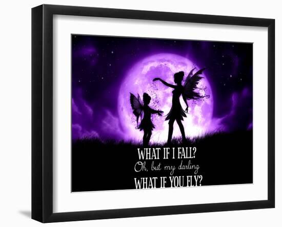 Fairy Sisters What If I Fall What If You Fly-Julie Fain-Framed Art Print