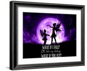 Fairy Sisters What If I Fall What If You Fly-Julie Fain-Framed Art Print