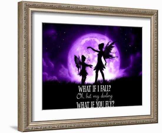 Fairy Sisters What If I Fall What If You Fly-Julie Fain-Framed Premium Giclee Print