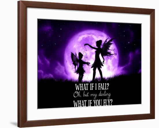 Fairy Sisters What If I Fall What If You Fly-Julie Fain-Framed Art Print