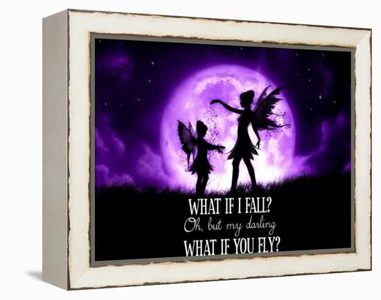 Fairy Sisters What If I Fall What If You Fly-Julie Fain-Framed Stretched Canvas