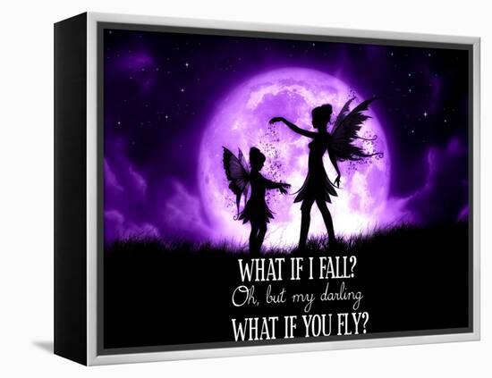 Fairy Sisters What If I Fall What If You Fly-Julie Fain-Framed Stretched Canvas