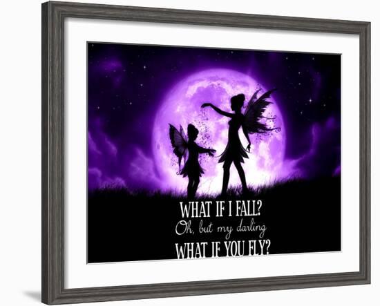 Fairy Sisters What If I Fall What If You Fly-Julie Fain-Framed Art Print