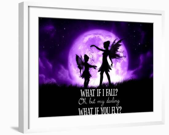 Fairy Sisters What If I Fall What If You Fly-Julie Fain-Framed Art Print