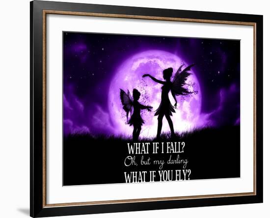 Fairy Sisters What If I Fall What If You Fly-Julie Fain-Framed Art Print