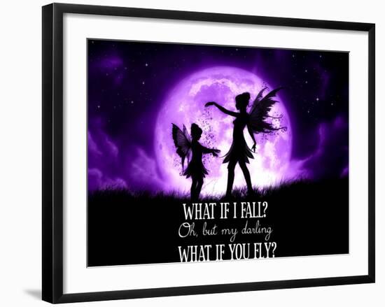 Fairy Sisters What If I Fall What If You Fly-Julie Fain-Framed Art Print