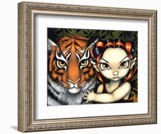 Fairy Taming a Tiger-Jasmine Becket-Griffith-Framed Art Print