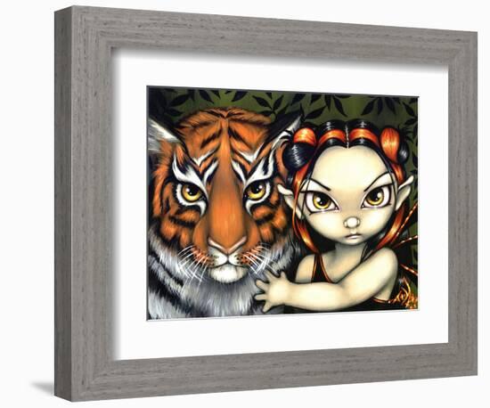 Fairy Taming a Tiger-Jasmine Becket-Griffith-Framed Art Print