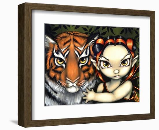 Fairy Taming a Tiger-Jasmine Becket-Griffith-Framed Art Print