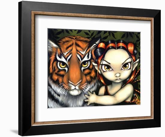 Fairy Taming a Tiger-Jasmine Becket-Griffith-Framed Art Print