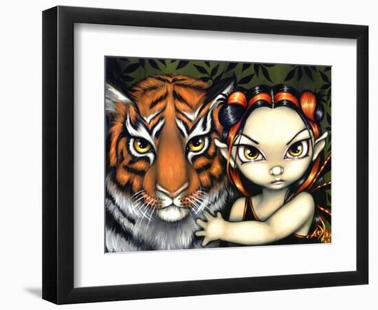 Fairy Taming a Tiger-Jasmine Becket-Griffith-Framed Art Print