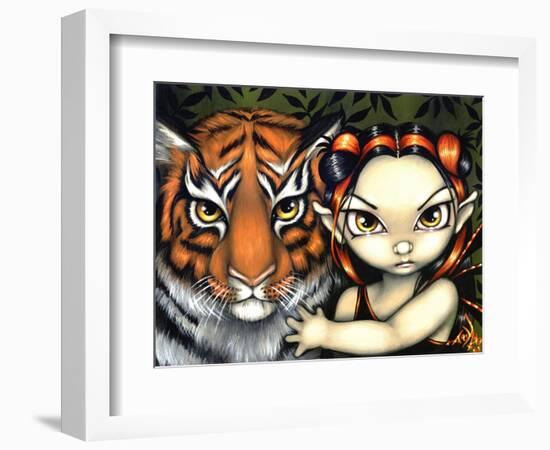 Fairy Taming a Tiger-Jasmine Becket-Griffith-Framed Art Print