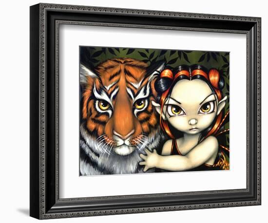 Fairy Taming a Tiger-Jasmine Becket-Griffith-Framed Art Print