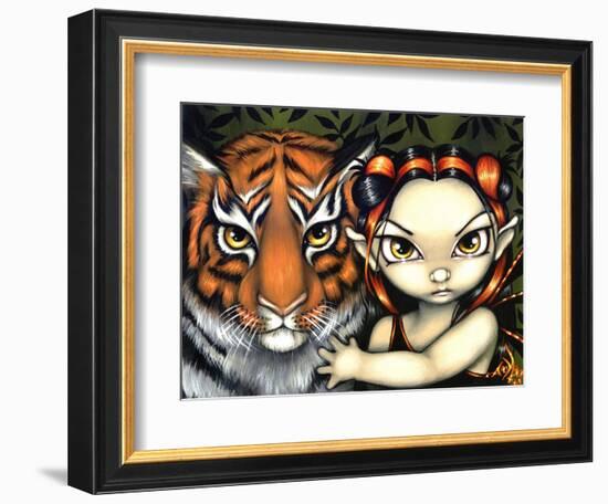 Fairy Taming a Tiger-Jasmine Becket-Griffith-Framed Art Print