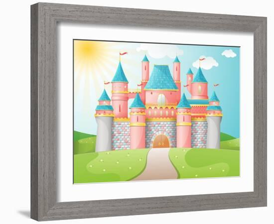 Fairytale Castle Illustration.-evdakovka-Framed Art Print