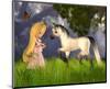 Fairytale Princess & Unicorn-null-Mounted Art Print