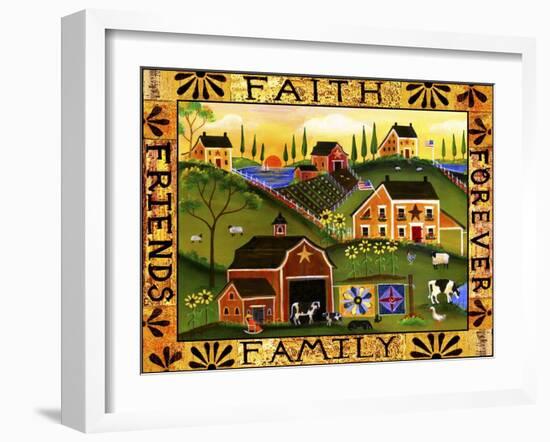 Faith Family Friends Forever-Cheryl Bartley-Framed Giclee Print