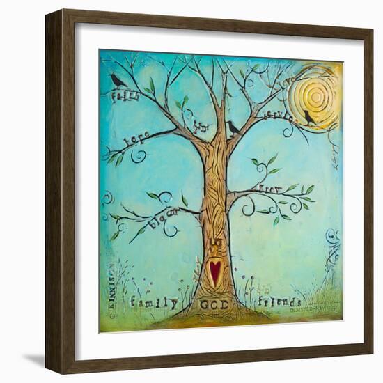 Faith Family Friends Tree-Carolyn Kinnison-Framed Art Print