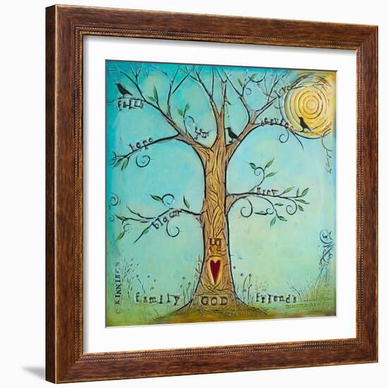 Faith Family Friends Tree-Carolyn Kinnison-Framed Art Print