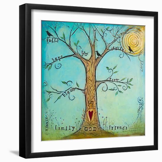 Faith Family Friends Tree-Carolyn Kinnison-Framed Art Print