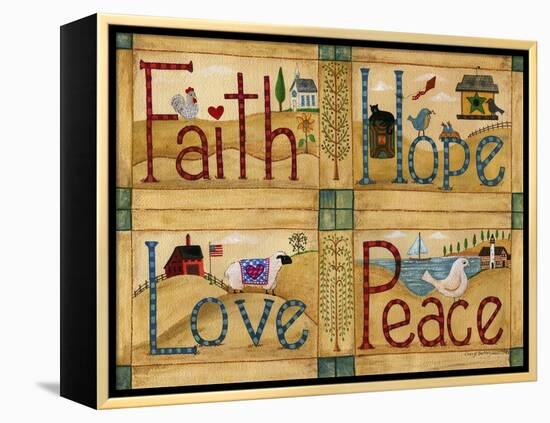 Faith Love Hope Peace-Cheryl Bartley-Framed Premier Image Canvas
