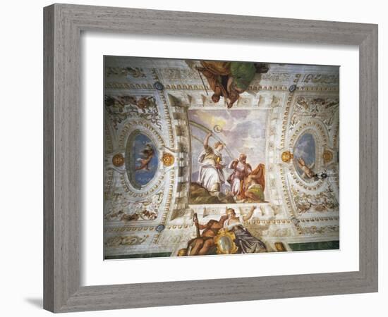 Faith Pointing Out Way to Eternity to Sinner Led by Charity-Paolo Veronese-Framed Giclee Print