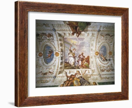 Faith Pointing Out Way to Eternity to Sinner Led by Charity-Paolo Veronese-Framed Giclee Print