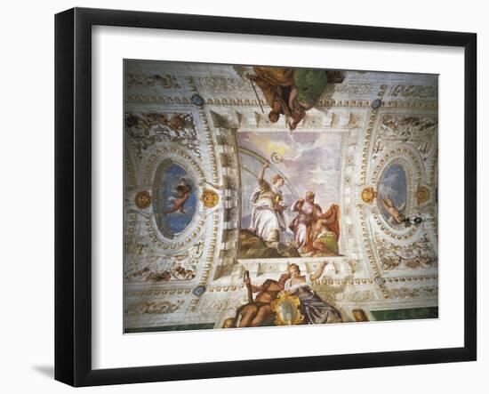 Faith Pointing Out Way to Eternity to Sinner Led by Charity-Paolo Veronese-Framed Giclee Print