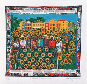 The Sunflower's Quilting Bee at Arles by Faith Ringgold