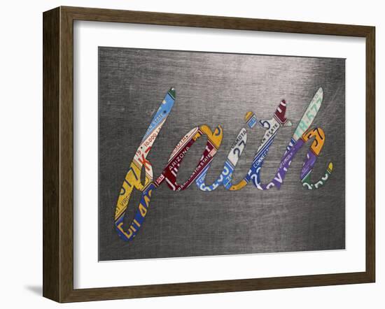 Faith Sign Metal-Design Turnpike-Framed Giclee Print