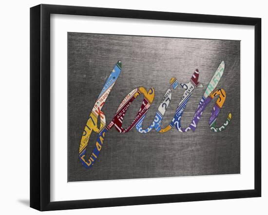 Faith Sign Metal-Design Turnpike-Framed Giclee Print