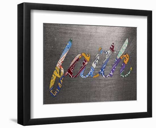 Faith Sign Metal-Design Turnpike-Framed Giclee Print