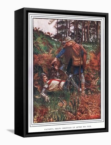 Faithful Helps Christian Up after His Fall-John Byam Liston Shaw-Framed Premier Image Canvas