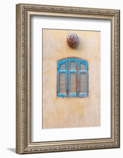 Faiyum, Egypt. Blue wooden shutters.-Emily Wilson-Framed Photographic Print