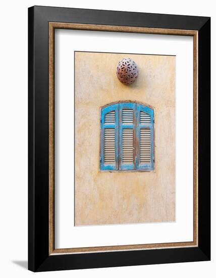 Faiyum, Egypt. Blue wooden shutters.-Emily Wilson-Framed Photographic Print