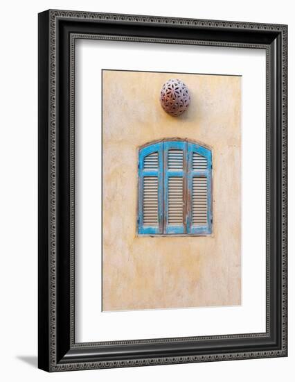 Faiyum, Egypt. Blue wooden shutters.-Emily Wilson-Framed Photographic Print