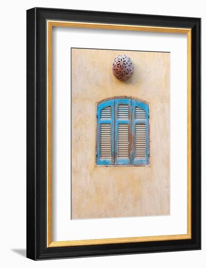 Faiyum, Egypt. Blue wooden shutters.-Emily Wilson-Framed Photographic Print