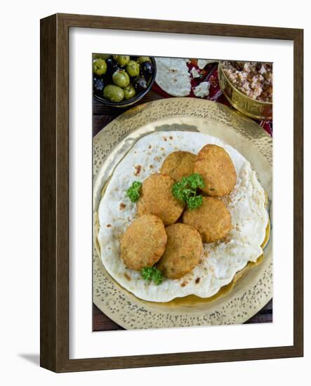 Falafel, Deep-Fried Balls or Patties Made from Ground Chickpeas and or Fava Beans, Arabic Countries-Nico Tondini-Framed Photographic Print