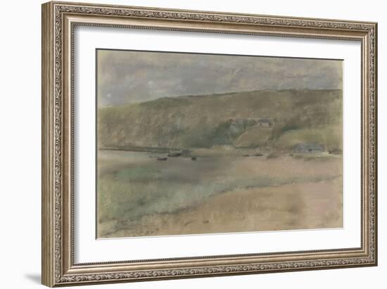 Falaises au bord de la mer : plage de Beuzeval-Edgar Degas-Framed Giclee Print