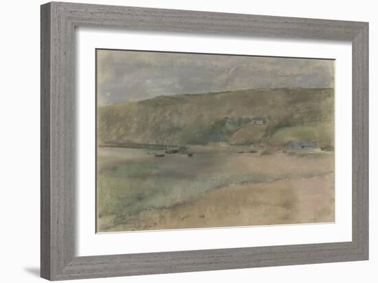 Falaises au bord de la mer : plage de Beuzeval-Edgar Degas-Framed Giclee Print