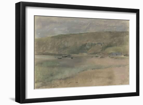 Falaises au bord de la mer : plage de Beuzeval-Edgar Degas-Framed Giclee Print