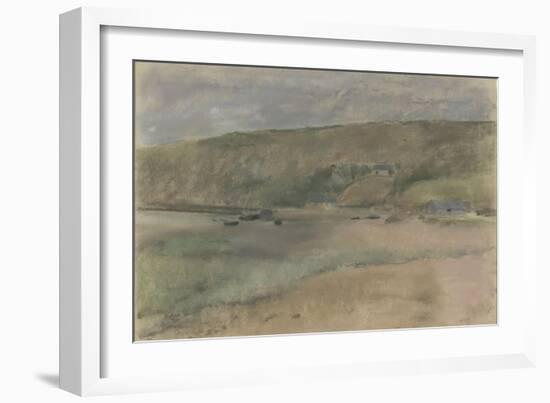 Falaises au bord de la mer : plage de Beuzeval-Edgar Degas-Framed Giclee Print