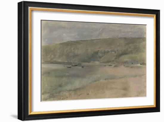 Falaises au bord de la mer : plage de Beuzeval-Edgar Degas-Framed Giclee Print