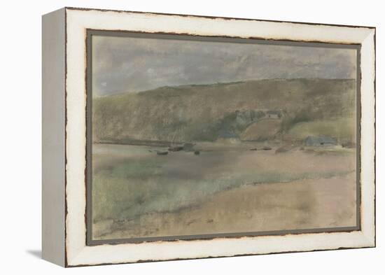 Falaises au bord de la mer : plage de Beuzeval-Edgar Degas-Framed Premier Image Canvas