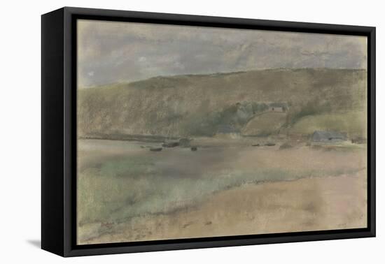 Falaises au bord de la mer : plage de Beuzeval-Edgar Degas-Framed Premier Image Canvas