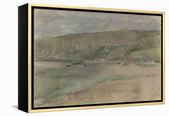 Falaises au bord de la mer : plage de Beuzeval-Edgar Degas-Framed Premier Image Canvas