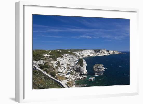 Falaises Cliffs Towards Capo Pertusato, Bonifacio, Corsica, France-Walter Bibikow-Framed Photographic Print