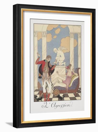 Falbalas Et Fanfreluches, Almanac for 1922, L'Aggression-Georges Barbier-Framed Giclee Print